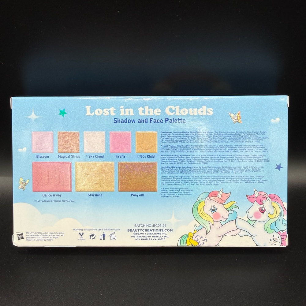 My Little Pony Lost in the Clouds Eye Shadow & Face Palette Beauty Creations NEW - Picture 2 of 6